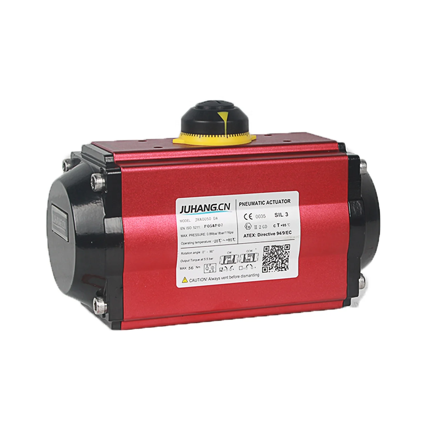 JHA series 90 degree angle Pneumatic Actuator for butterfly / ball valve