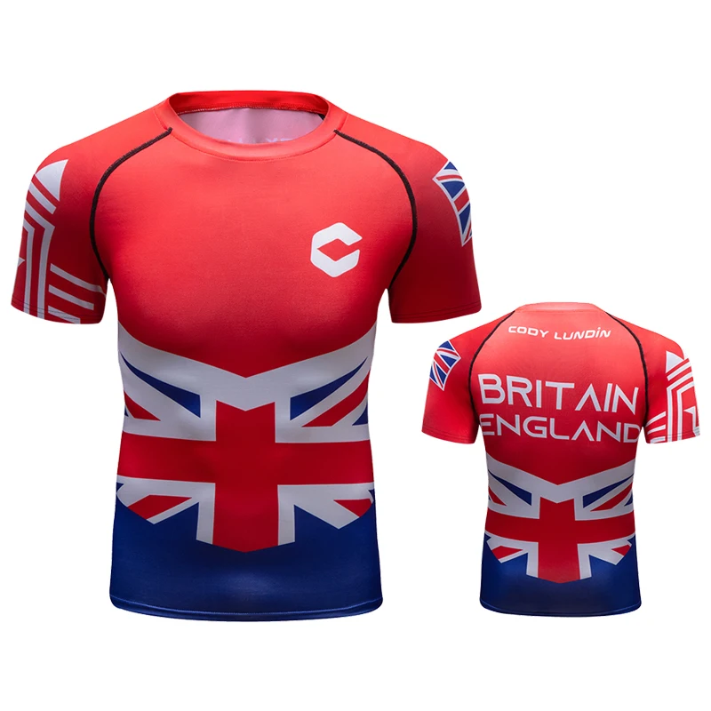 Wholesale MMA bjj wear rash guard custom compression gym mens sublimation printed logo graphics t shirt