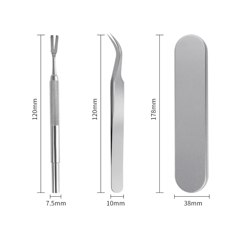 WELLFLYER PETE-073 Pet Dog Tick Remover Kit Pet Stainless Steel Scratching Tick Tool Flea Extractor Tweezers Dog Tick Remover