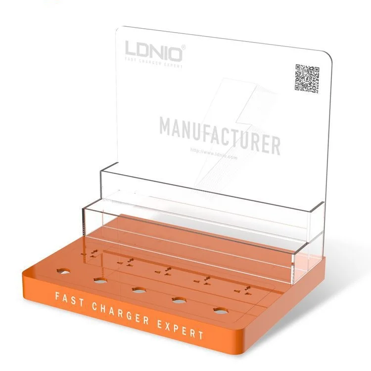 Convenience Store Home Office Tabletop Countertop Customized Acrylic Display For Mobile Phone Fast Charging