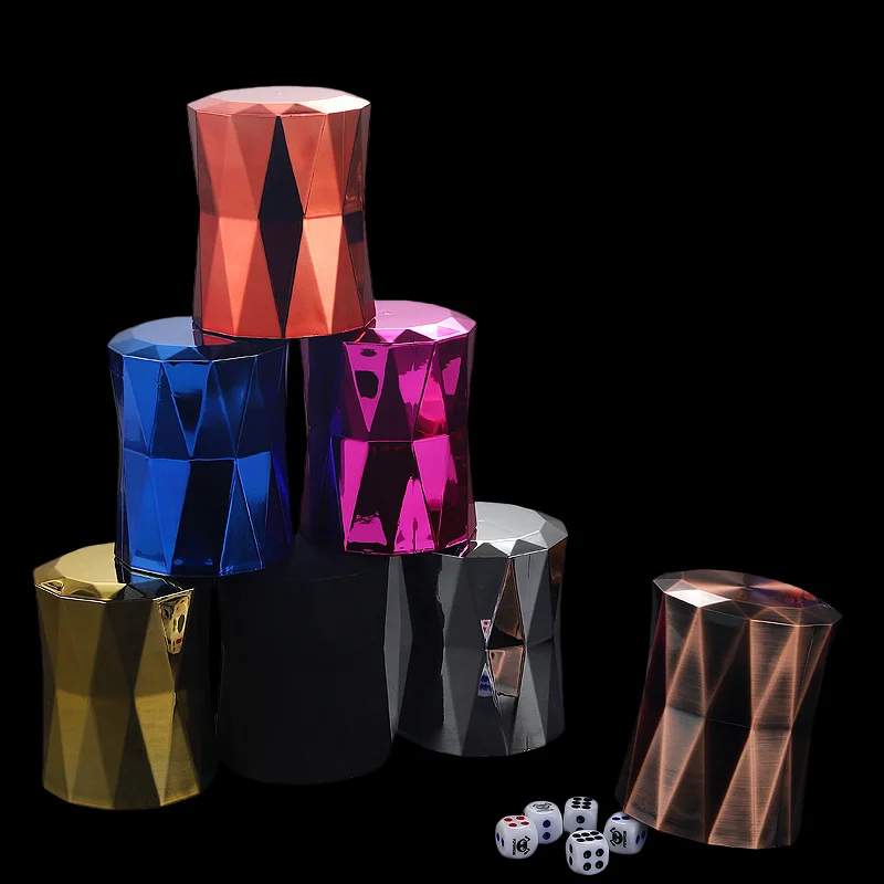 Electroplated Color Grid Diamond dice Cup Bar KTV Entertainment Dice  Cup Print Logo