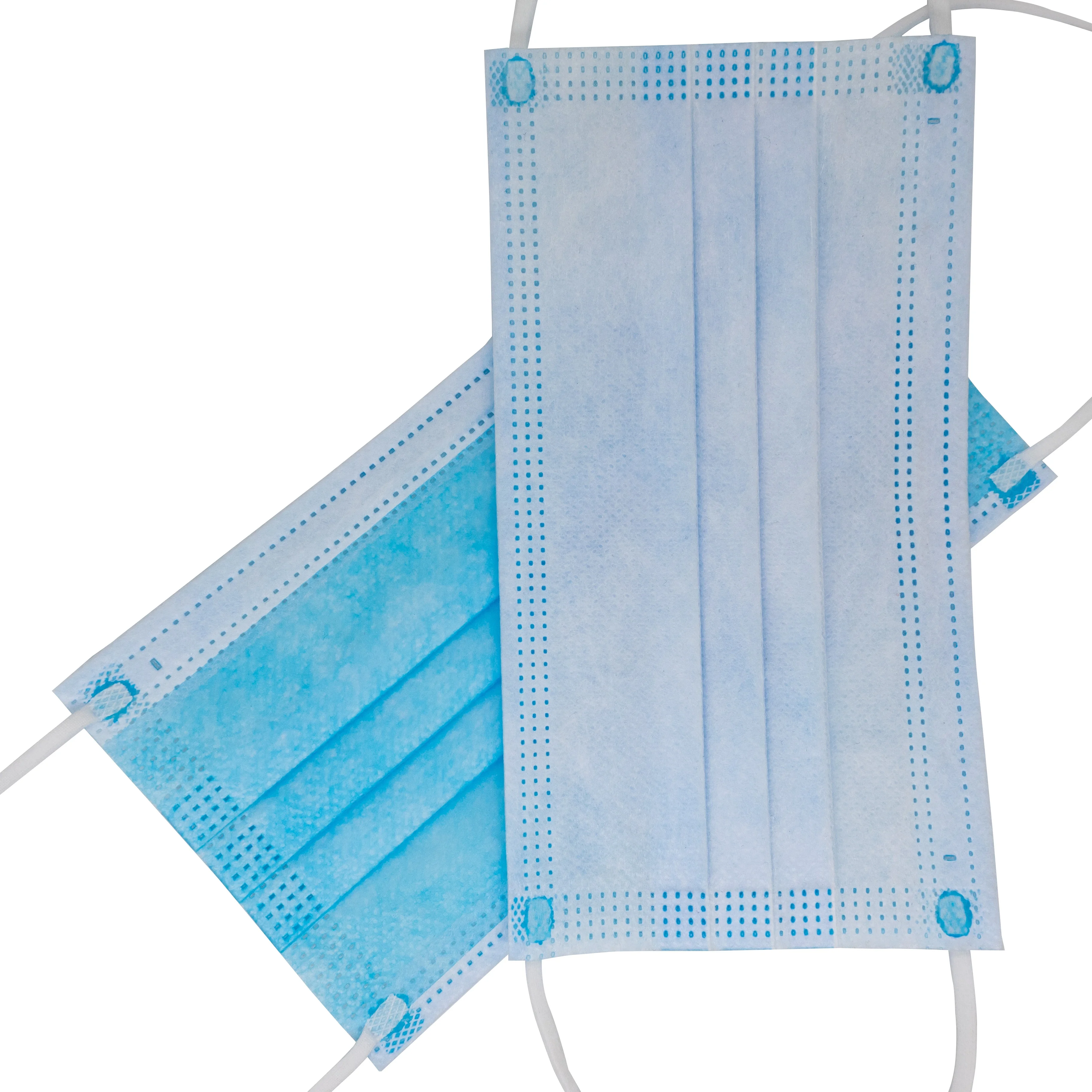 50Pcs/Box Breathable Nose Mouth Cover 3 Filter Layer Earloop Disposable Face Mask Nonwoven Face Mask Blue Color