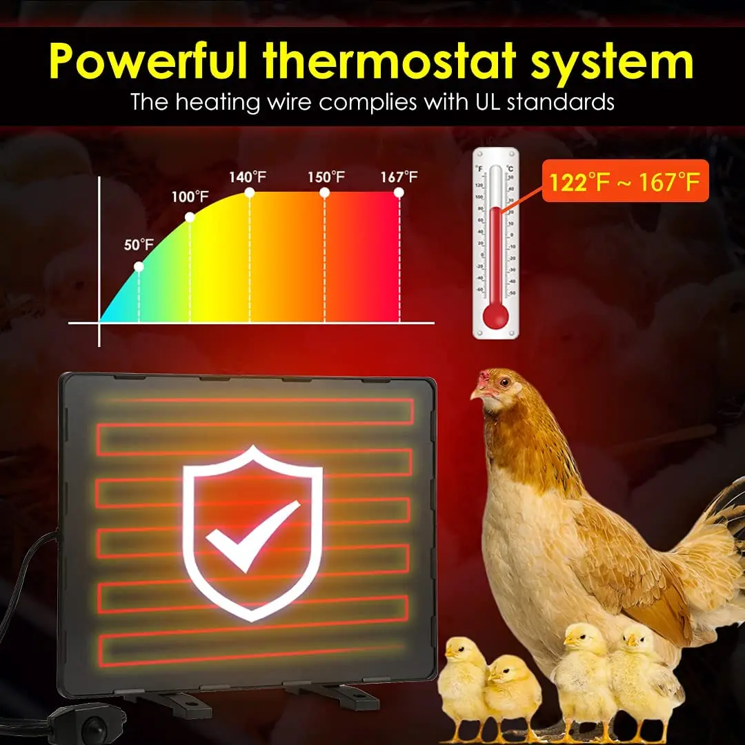 Hot Sale Chicken Coop Heater 140 Watts Radiant Energy Heating Wire Chickens Heater  Poultry Electric Chicken Brooder Heater