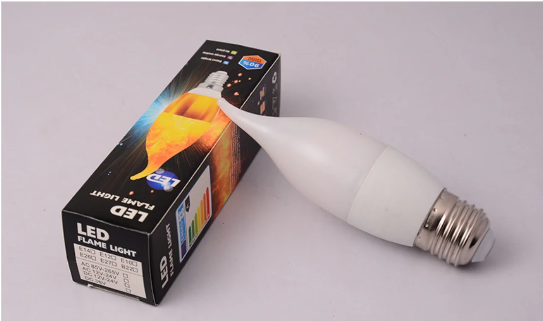 C35 LED candle lamp flame bulb Candle flame 3W tip chandelier bulb Christmas holiday party home decoration flame lamp