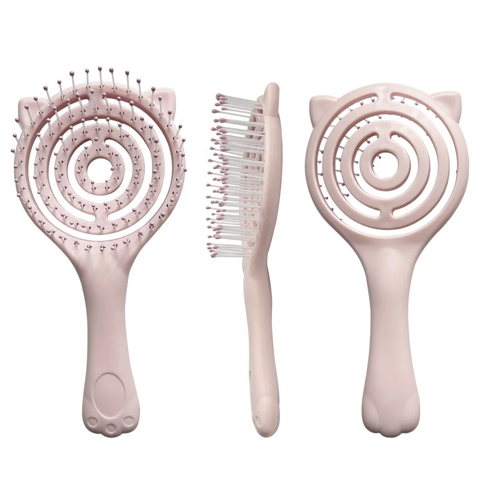 Candy Color Cheap Price Mini Baby Girl Detangling Brush with Ultra-Sof Bristle Hair Straightener Brush Travel Size
