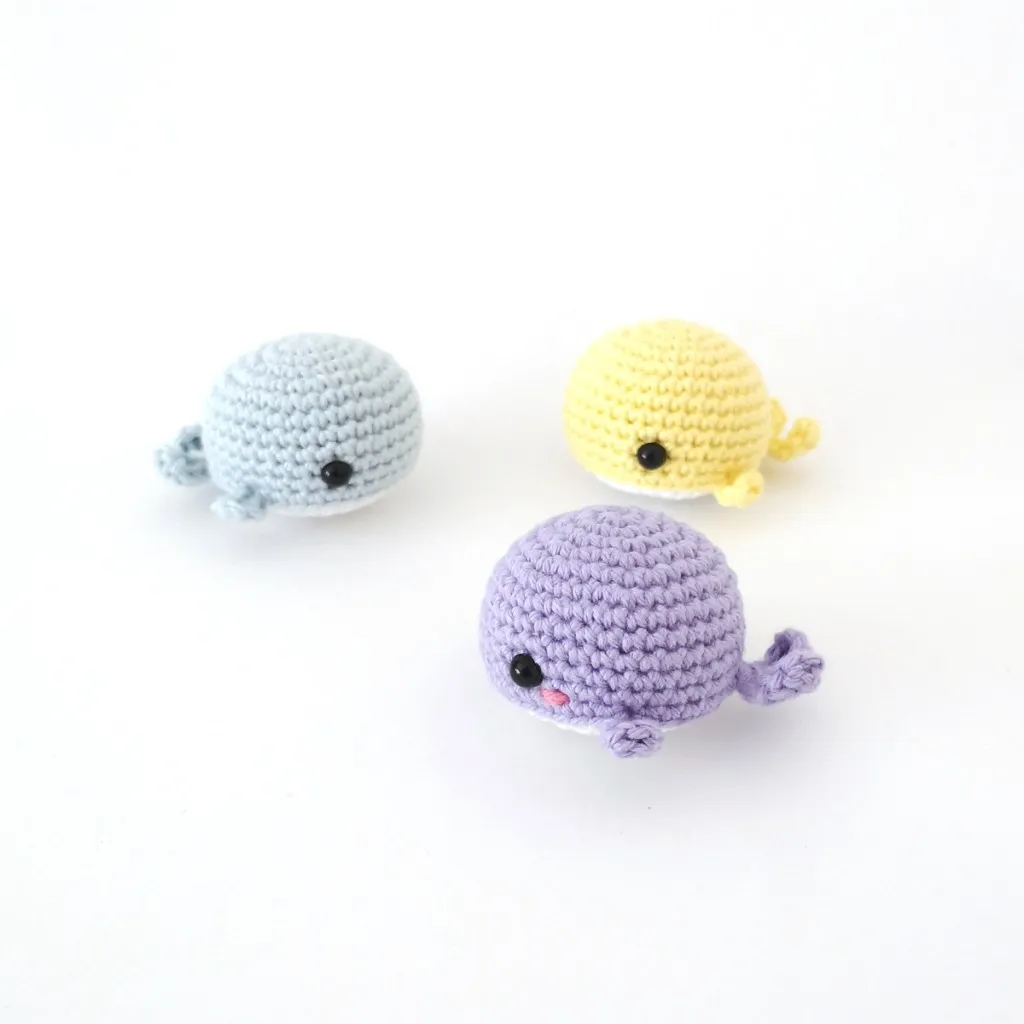 Mini Whale Amigurumi Tiny Crochet Whale Crochet Stuffed Tiny Animal Toys