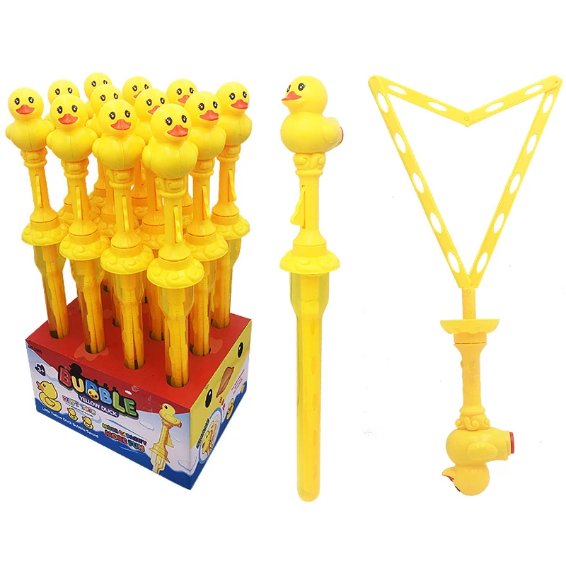 Cute Duck Shape bubble wand stick giant bubble sword Plastic Whistle Toy 200ml duck toys bubble soap stick