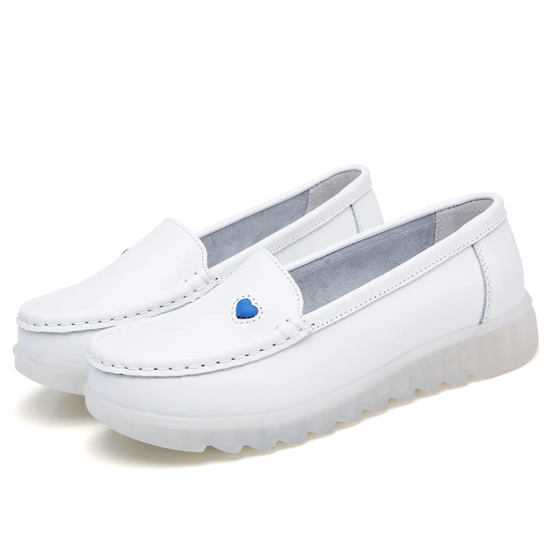 Fashion Hospital Transparent Jelly Nurse Shoes Woman Air Sole Women Leather Nursing Shoe White Custom Wholesale