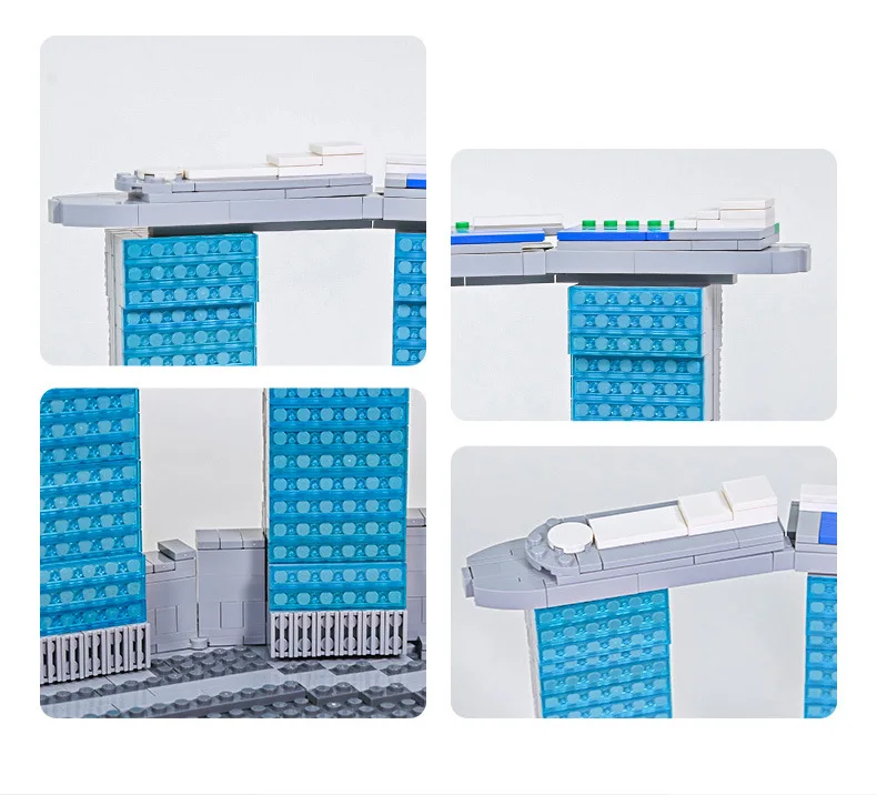 4217 Streetview Singapore Marina Bay Sands Bricks Architecture Model Toy Building Bblocks Educational Toys For Children Gifts