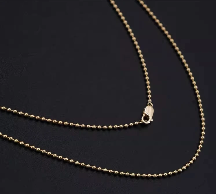 H&F 14k Gold Chain Roll For Jewelry Making AU585 Wholesale Original 14k Solid Pure Real Gold Chain Beads