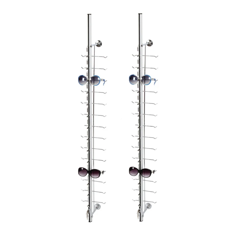 Glasses Display Rack with Lock Floor-standing Sunglasses Aluminum Spectacle Rods