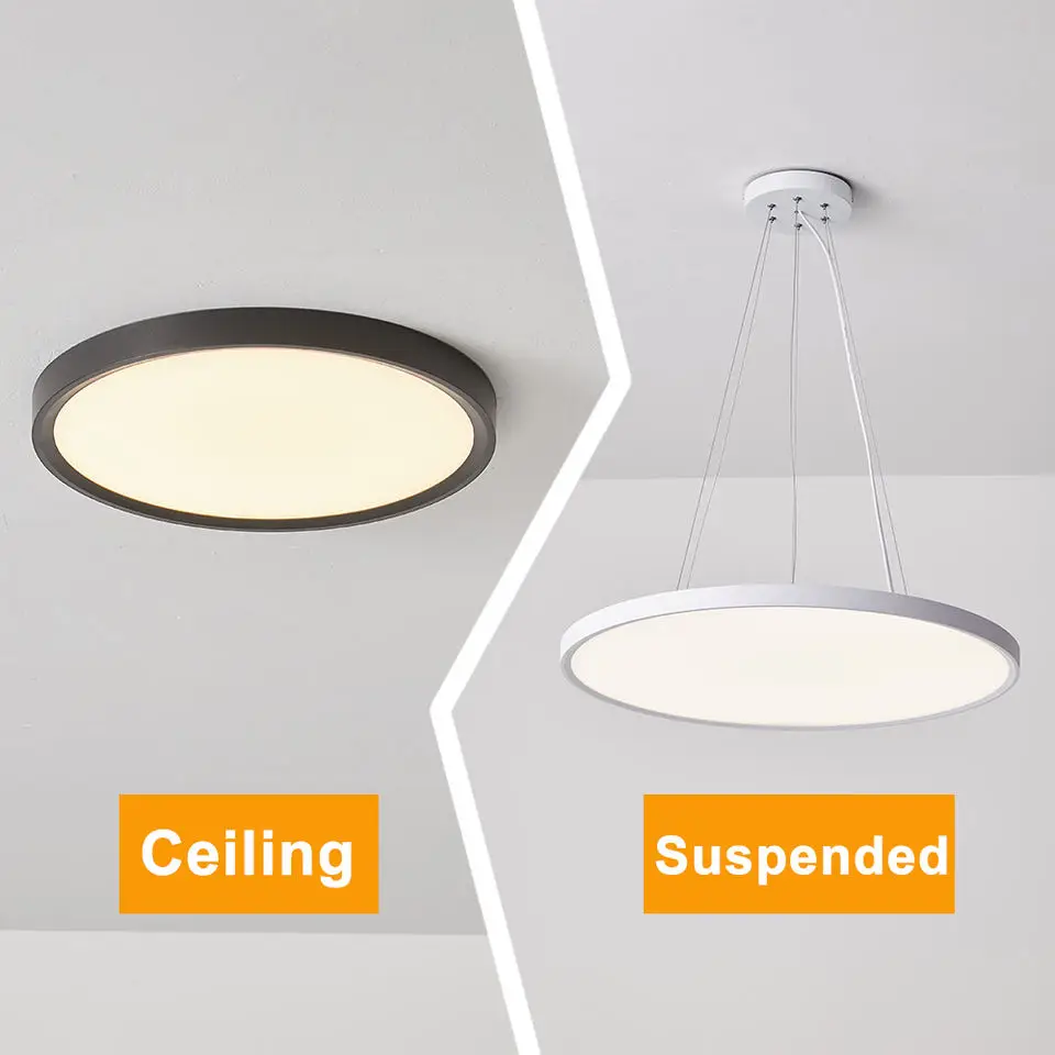 China Manufacturer White Black Ultra-Thin Ceiling Flush Mount Lamps LED Light for Home Hotel Office Round Modern Ceiling Lights