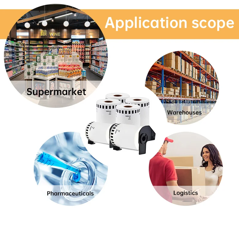 Factory Sale DK-11241 200 Sheets/Roll Thermal Label Stickers Compatible with Brother Printer Printing Barcode Brother Labels