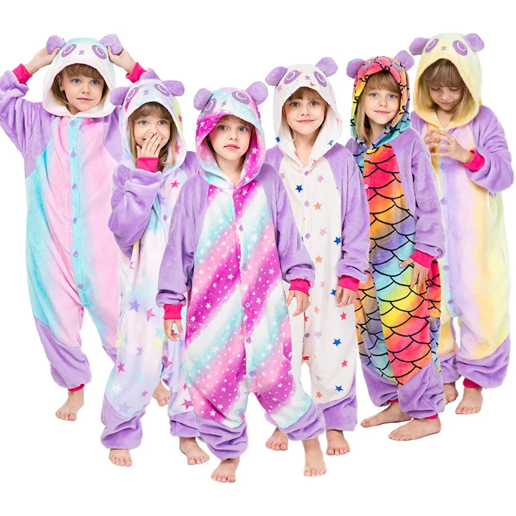 Kigurumi Cartoon One-Piece Pijama One-Piece Pijama For kids Fleece Pajama