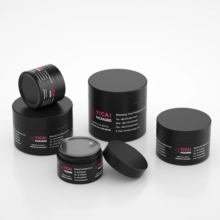 Wholesale 0.5oz 1oz 2oz 4oz 5oz 6oz 8oz Custom Matte Black Petg 100ml Cosmetic Packaging Plastic Jars For Body Butter Containers