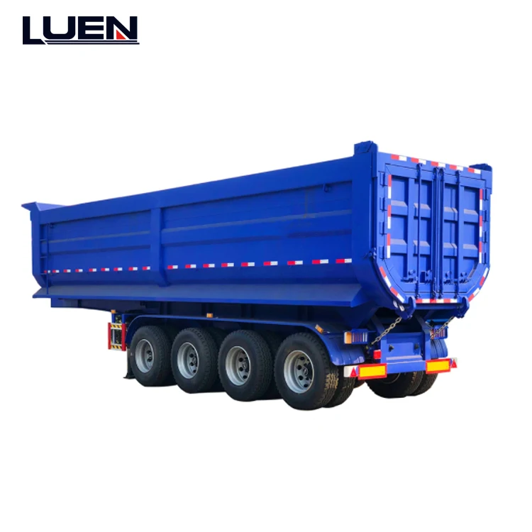 luen 50tons 40cubic meter U shape 4 axles dump tipper semi trailer for coal or