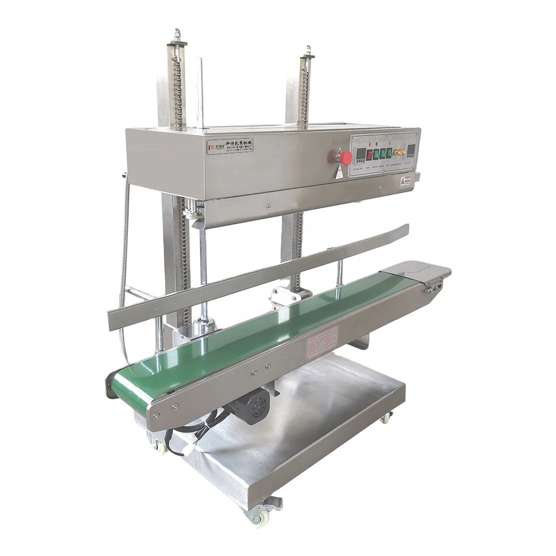 Model CBS1100V vertical 25KG rice bag grain bag  continuous band sealer machine