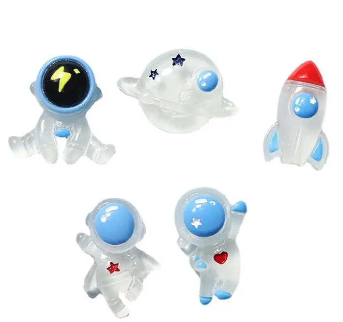 Wholesale Fashion  Glow Astronaut Planet Rocket Space Resin Diy  Accessories Shoes Hairpin Rope Hairpin Accessories