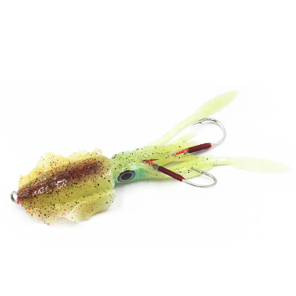 15cm/60g UV Glow Fishing Soft Lure Octopus Calamar pesca mar sea fishing wobbler bait squid jigs fishing lures silicone lure