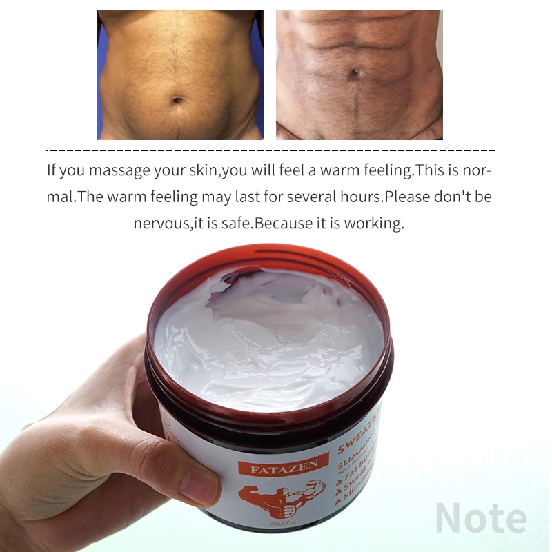 FATAZEN 250g Anti Cellulite Hot Cream Sweat Stick Fat Burner Gel Slimming Cream Body Massage Weight Loss Private Label Hot Cream