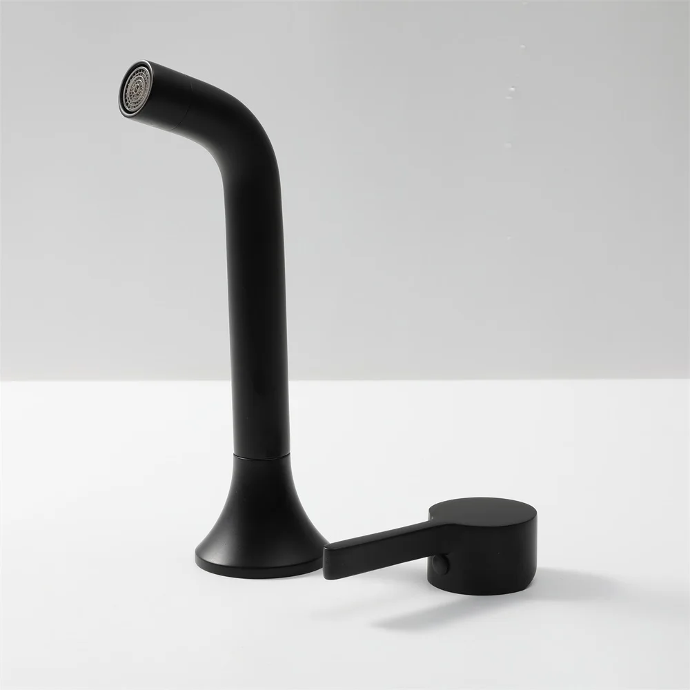 Minimalist Wall-mounted Brass Bathroom Faucet Single Brass Handle Basin Mixer Tap Kitchen Water Tap Sanitary Ware