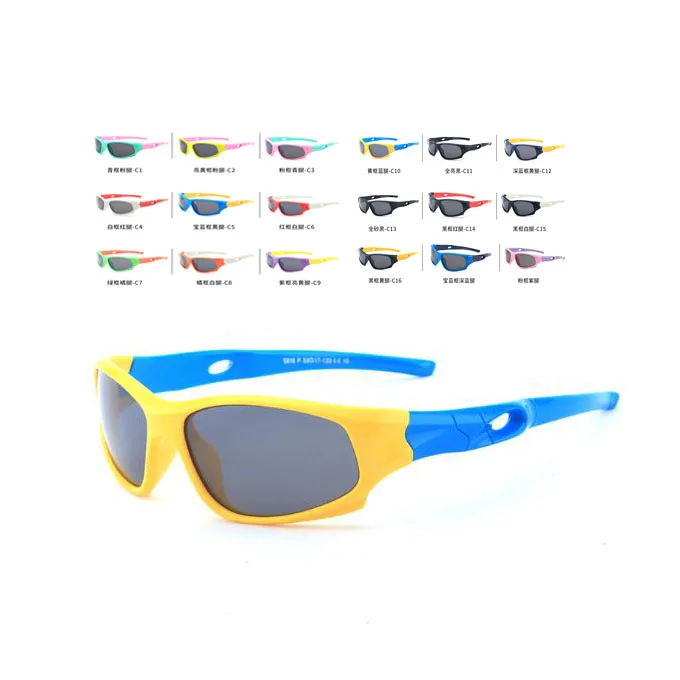 TY0206 Hot Anti UV Sports Sunglasses Kids Polarized Lens Boys Cycling Eyeglasses Silicone Irregular Shades Children Sunglasses