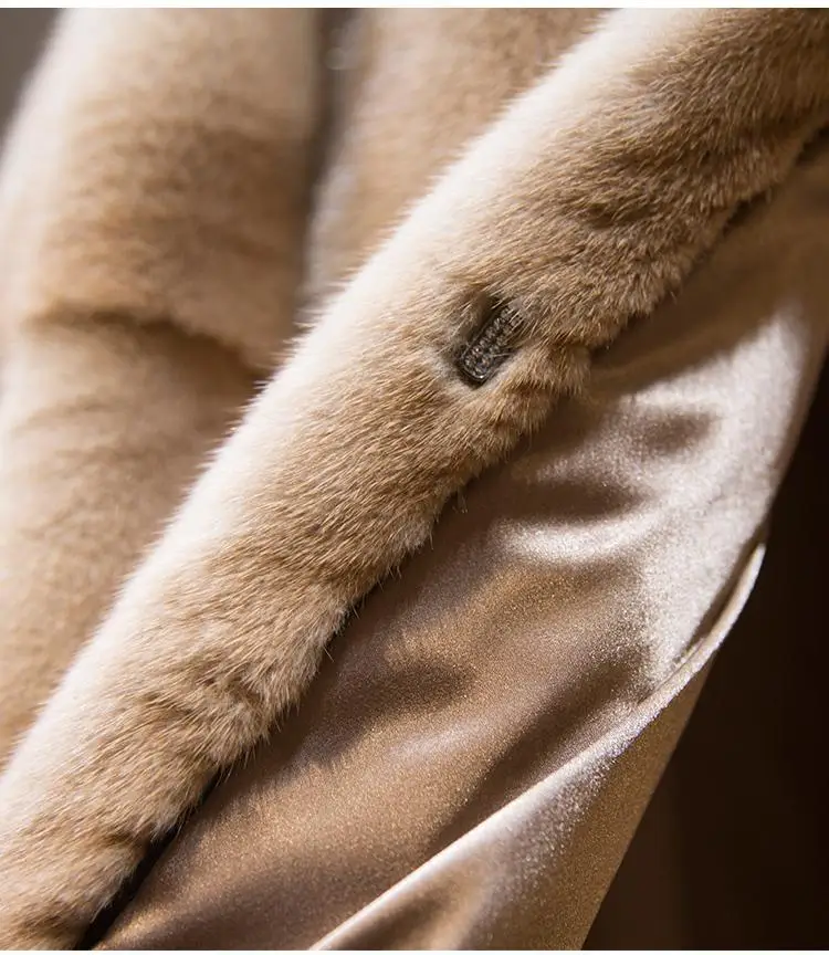 Good Price Luxury Natural Women Genuine Mink Fur Chinchilla Rabbit Fur Coat Stand Collar Winter Warm Fur Coat