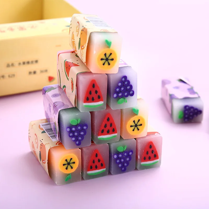 Cute Fruit Erasers Pvc Scented Eraser School Supplies Stationery Gifts Eraser For Children