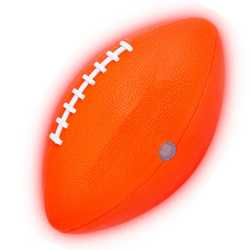 Custom Led Red Light up Rubber Rugby Balls Glowing American Football for Kids Beach Game