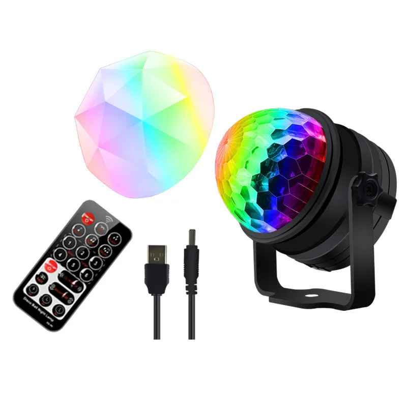 Remote Ctrl Hot Sale Led Stage RGB Colorful Crystal Magic Ball Light For Holiday Party Stage Home Theater Atmosphere KTV Bar DJ