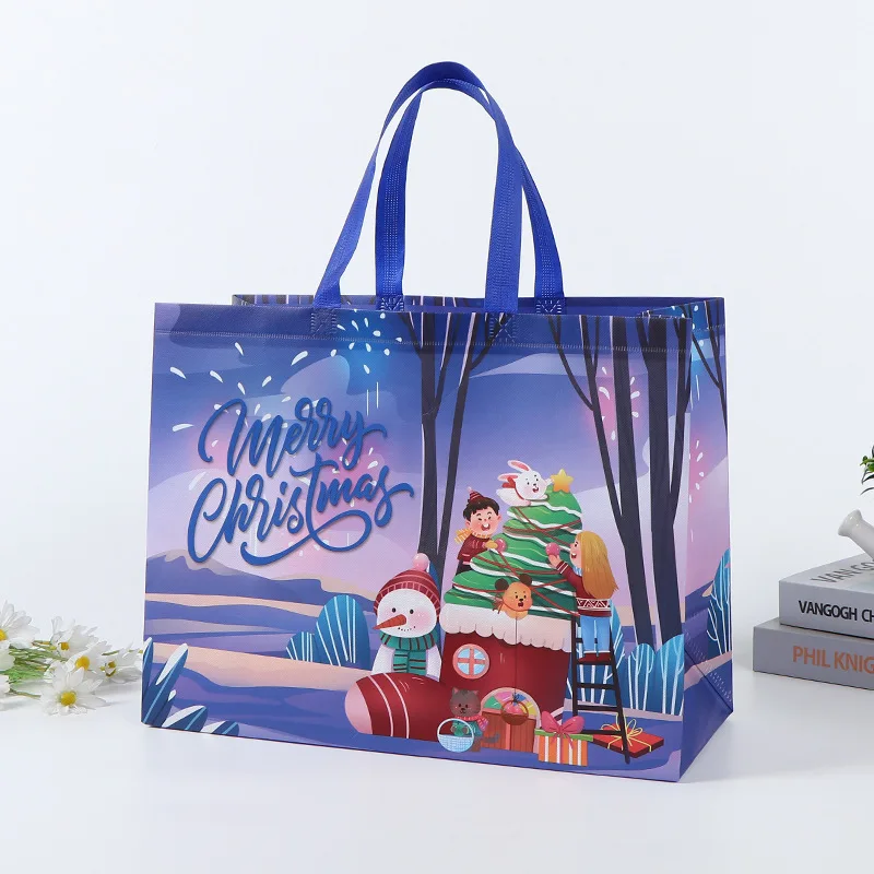 New Arrival Custom cheap reusable non woven bag Christmas gift shopping bags with your own logo
