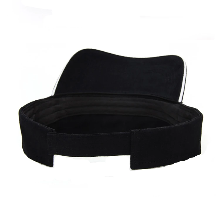 Custom Logo Visor Caps Plain Black Sun Hat For Wholesale