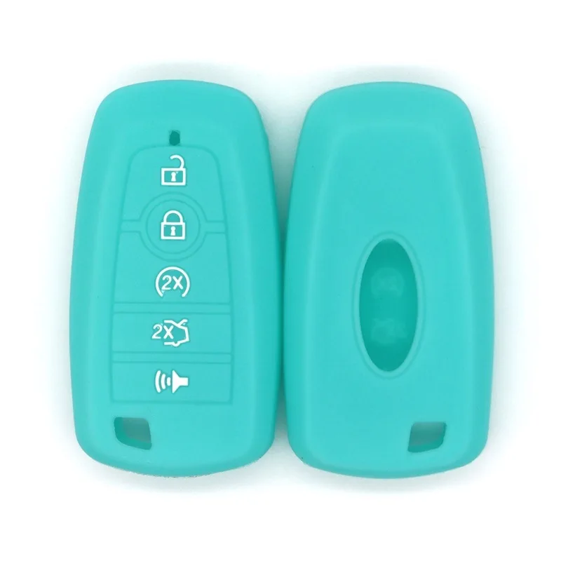 Silicone Car Key Cover with 5 Buttons Protective Shell Case for Ford Accessory keys Protector