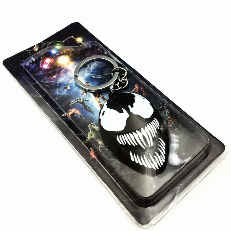 Hot Selling Venom Keychain Black Spiderman Key Chain Alloy Car Mens Keychain
