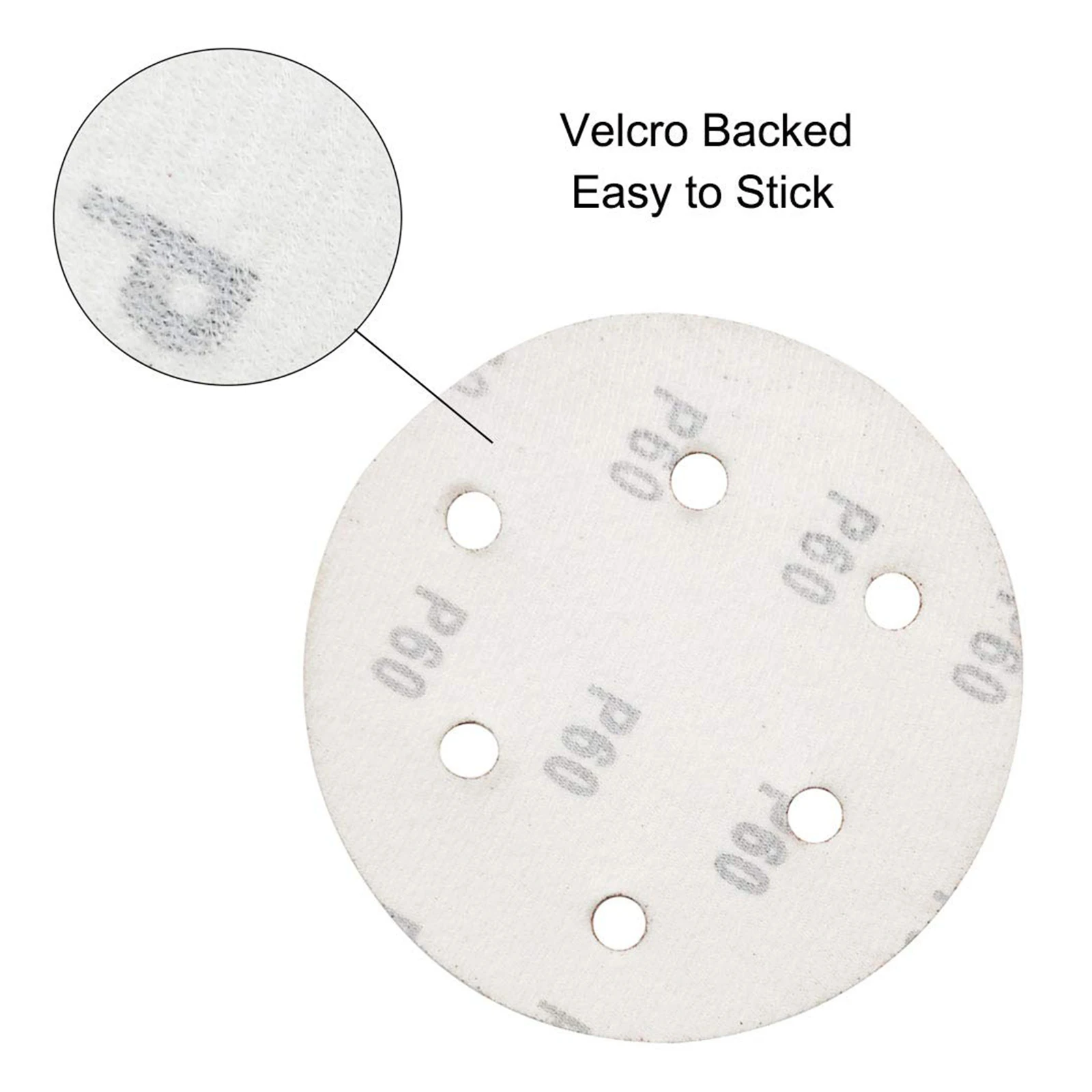 Factory Price Sanding Discs 6 Holes 5 inch Hook and Loop Velcro Sand Abrasive Paper Sheet Sandpaper for Random Orbital Sander