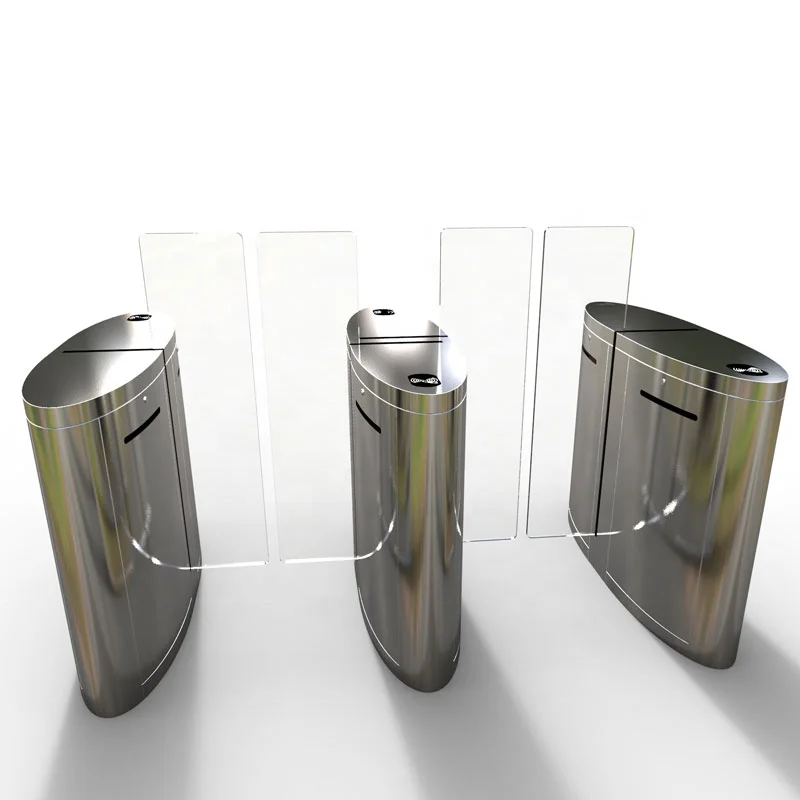 Security Automatic Acrylic Glass Pedestrian QR Code Scanner Sliding Barrier Turnstile Access Control System Gate For Gym