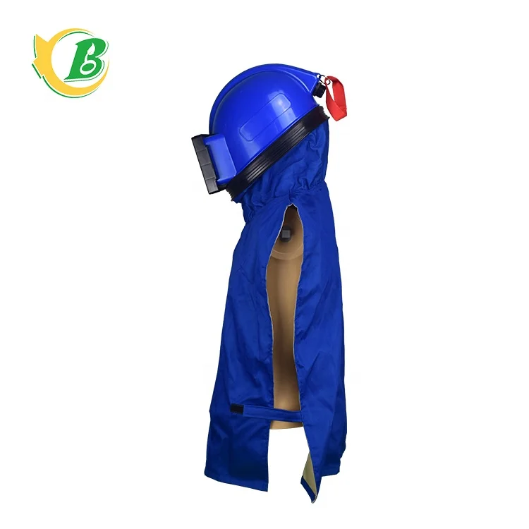 ABS material with canvas shawl blasting safety protection flat glass oxygen blasting helmet