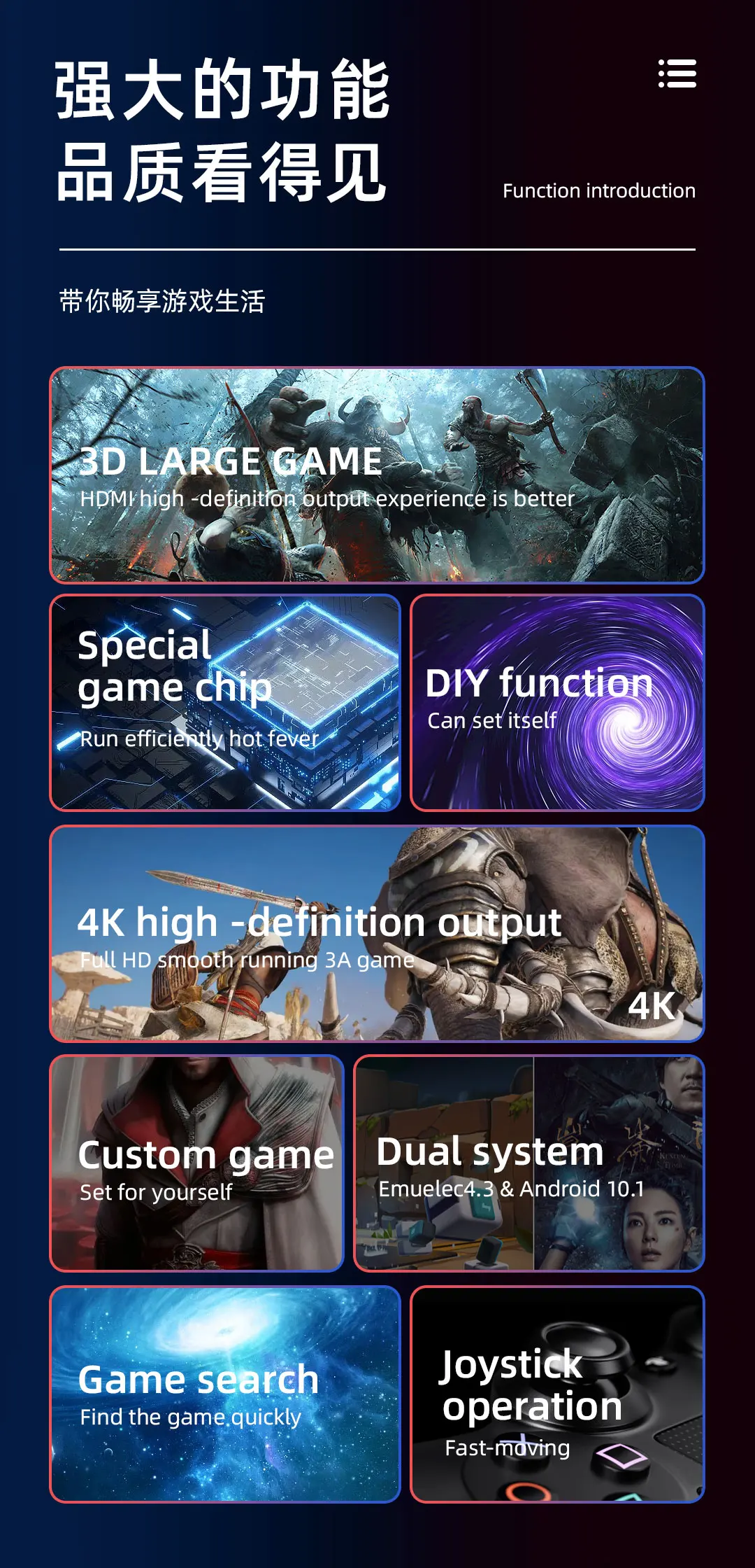 X16 64G 4kHD TV Game Stick Built-in 20000+ Games Wireless Gamepad Retro Handheld Game Player for GBA/DC