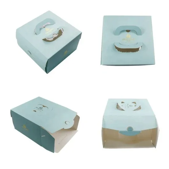 Wholesale Custom Print Cardboard Cake Folding Gift Packing high quality packaging box with soft touch paper