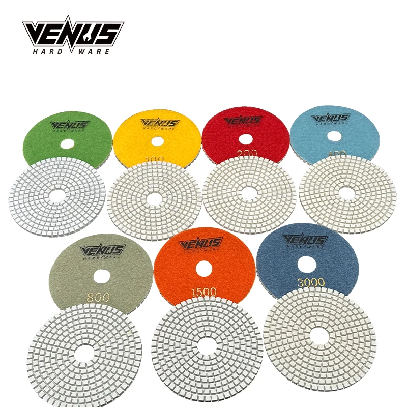 7-Step Polishing Pad Abrasive Tool Wet For Concrete Granite Marble Diamond Polishing Pad