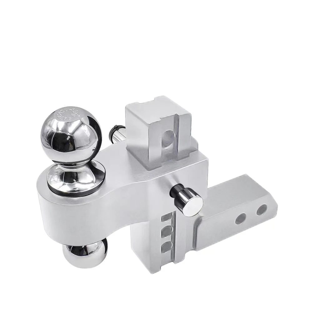 Aluminum Alloy Adjustable Trailer Hitch 6 Inch Drop Hitch Ball Mount Fits 2-Inch Receiver with Two Anti-Theft Pins Locks