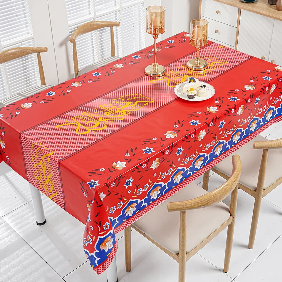 Vinyl Tablecloth Waterproof Oil-Proof PVC Table Cloth Stain-Resistant Wipeable Rectangle or Square Table Cover