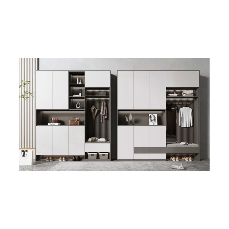 Custom Most Popular sliding door shoe store rack room furniture solid wood storage shoes cabinet for entryways cabinet