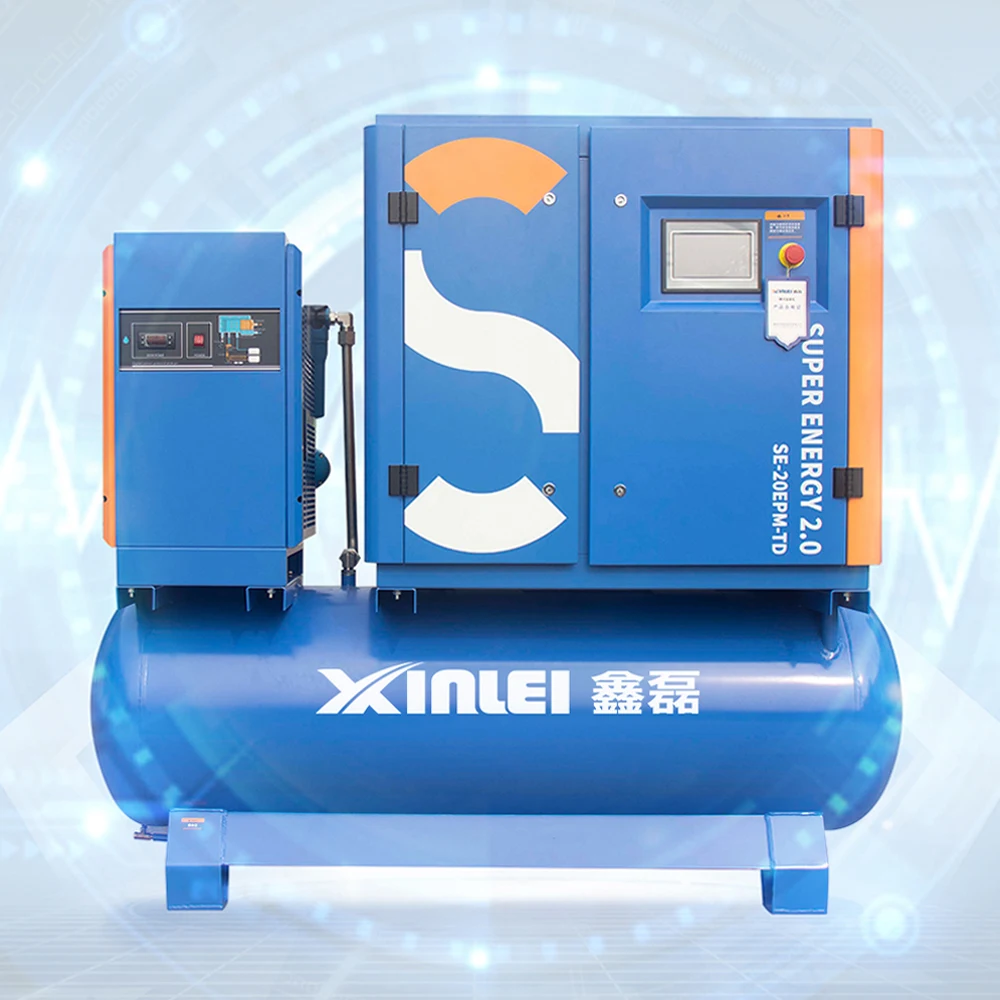 10HP 7.5KW Combined Rotary Screw Air Compressor For Industrial Machinery
