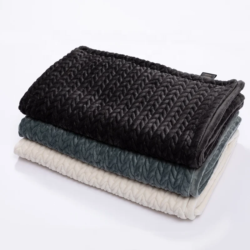 Honeymoon Factory Supply Manufacturer Custom Elastic Knitted Blankets Flannel Fleece Blanket For Home