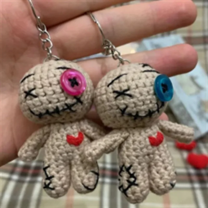 2025 оптовая продажа вязаные крючком милые цепочки для ключей Voodoo Amigurumi детские игрушки ручной работы хлопчатобумажные материалы