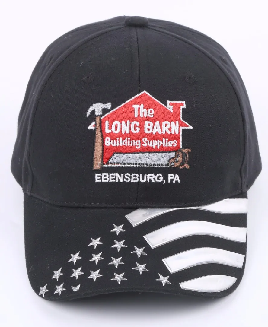 Customize embroidery constructed special sonic weld print baseball cap brushed twill hat