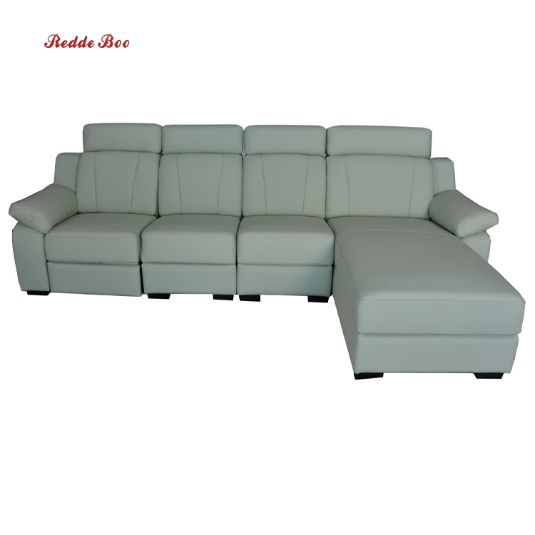 L shape modern corner sofa reclinable living room set 5 seat functional sofa 8338