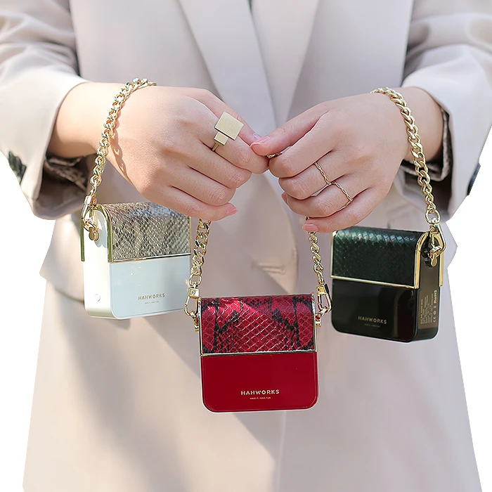 fashion mini bag small square handbag design portable mobile charger battery power bank 10000mAh ABS usb rechargeable Quality