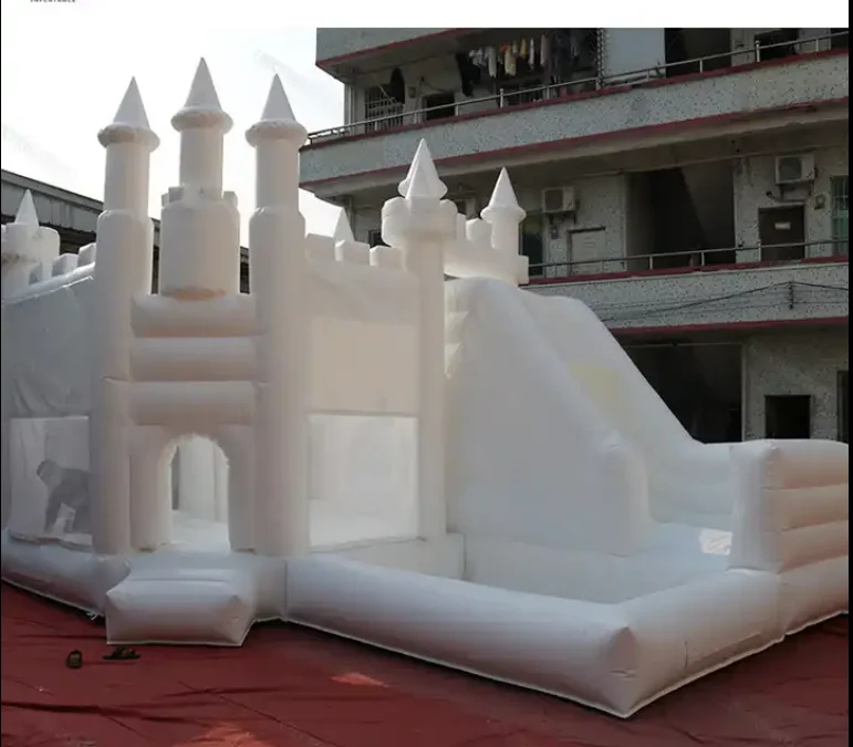 New design Balloon Inflatable Jumping Castle Combo white Kids Inflatable Bounce House With Slide